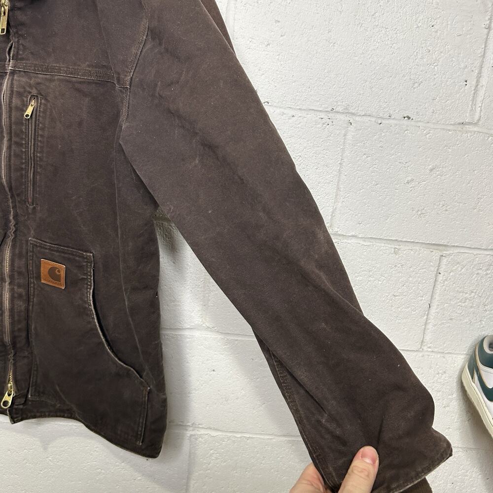 Vintage Carhartt Sherpa-Lined Ridge Jacket “Dark Brown” C61 - Picture 8 of 14